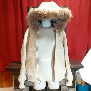 Pelle pelle genuine  leather jacket hooded